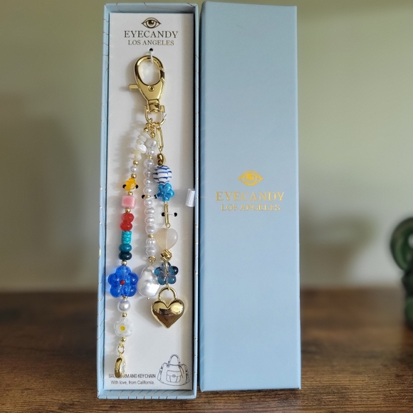 Eye Candy Gold and Blue Key & Card Holder - Picture 5 of 5